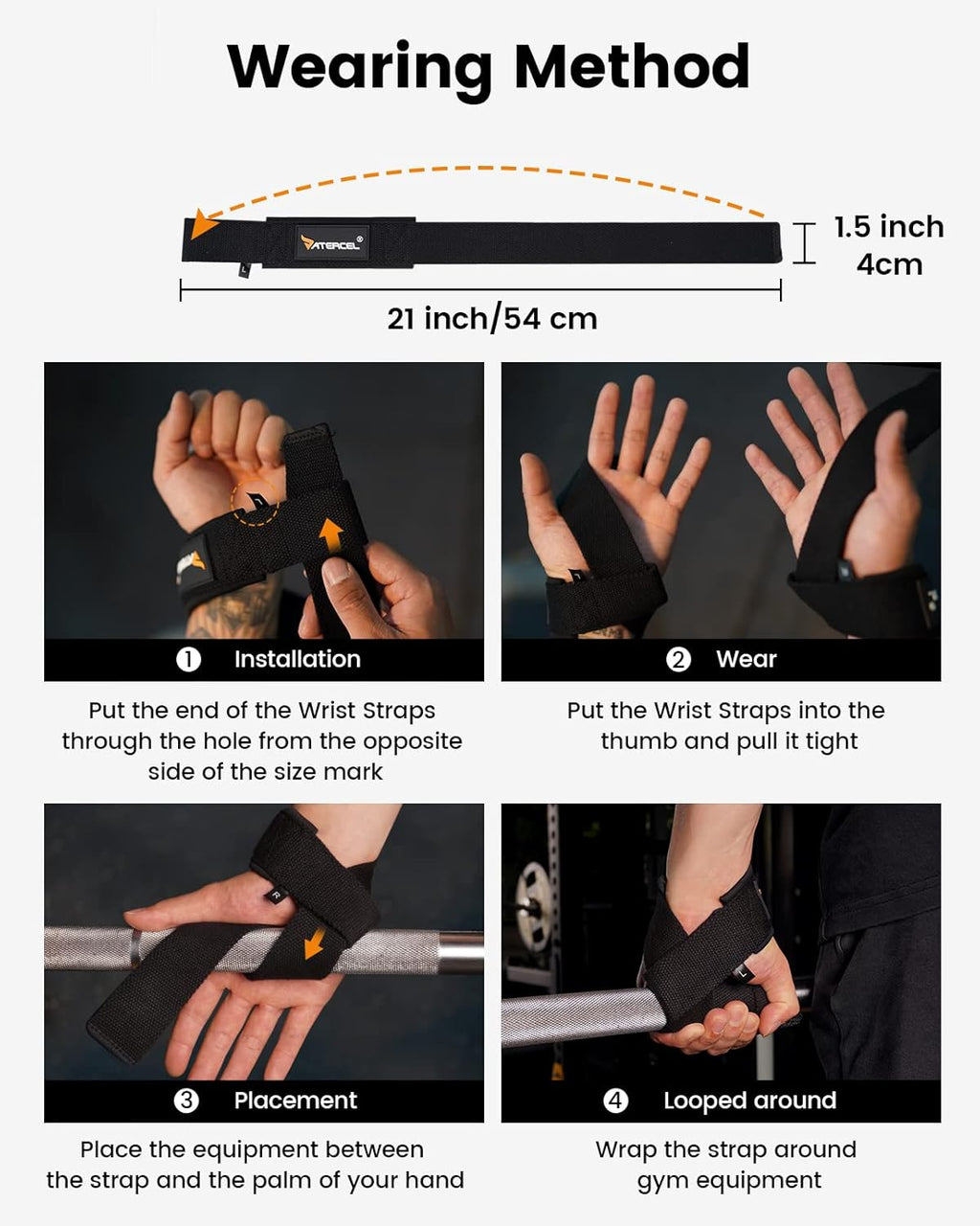 Atercel Weightlifting Wrist Straps